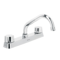 Mezcladora 8" fregadero cromo, cuello corto,hexagonal, BASIC