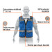 Chaleco seguridad reforzado azul con bolsas, M, EXPERT