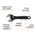 Llave ajustable (perico) 4" profesional pavonada, EXPERT