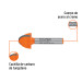 Broca para router, media caña, 3/4", TRUPER