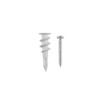Kit 20 taquetes plásticos 1/2", p/panel de yeso con pijas #8