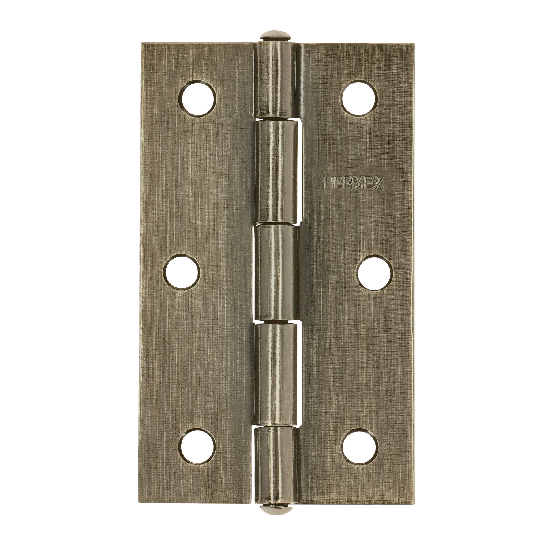 Bisagra rectangular 3-1/2 x 2-1/8", latón antiguo, HERMEX