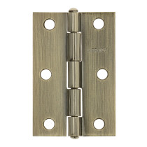 Bisagra rectangular 3" latón antiguo, HERMEX