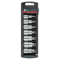 Juego de 7 dados cuadro 1/2" punta hexagonal std, TRUPER