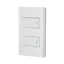 Placa armada blanca 1 interruptor y 1 de 3 vías 1 mód,Lisboa