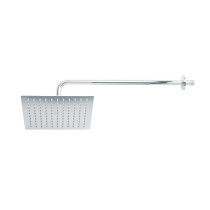 Regadera plato cuadrado 10" con brazo, cromo, FOSET RIVIERA