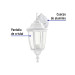 Arbotante tipo farol tradicional suspendido p/exterior, bco.