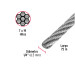 Metro de cable flexible 1/4" de acero 7x19 hilos, 75 m