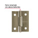 Bisagra rectangular 1-1/2 x 1-3/16", latón antiguo, HERMEX