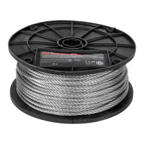 Metro de cable flexible 3/16" de acero 7x19 hilos, 75 m