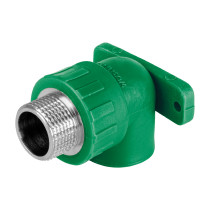 Codo oreja 90° PPR, 3/4", macho con inserto metálico, FOSET