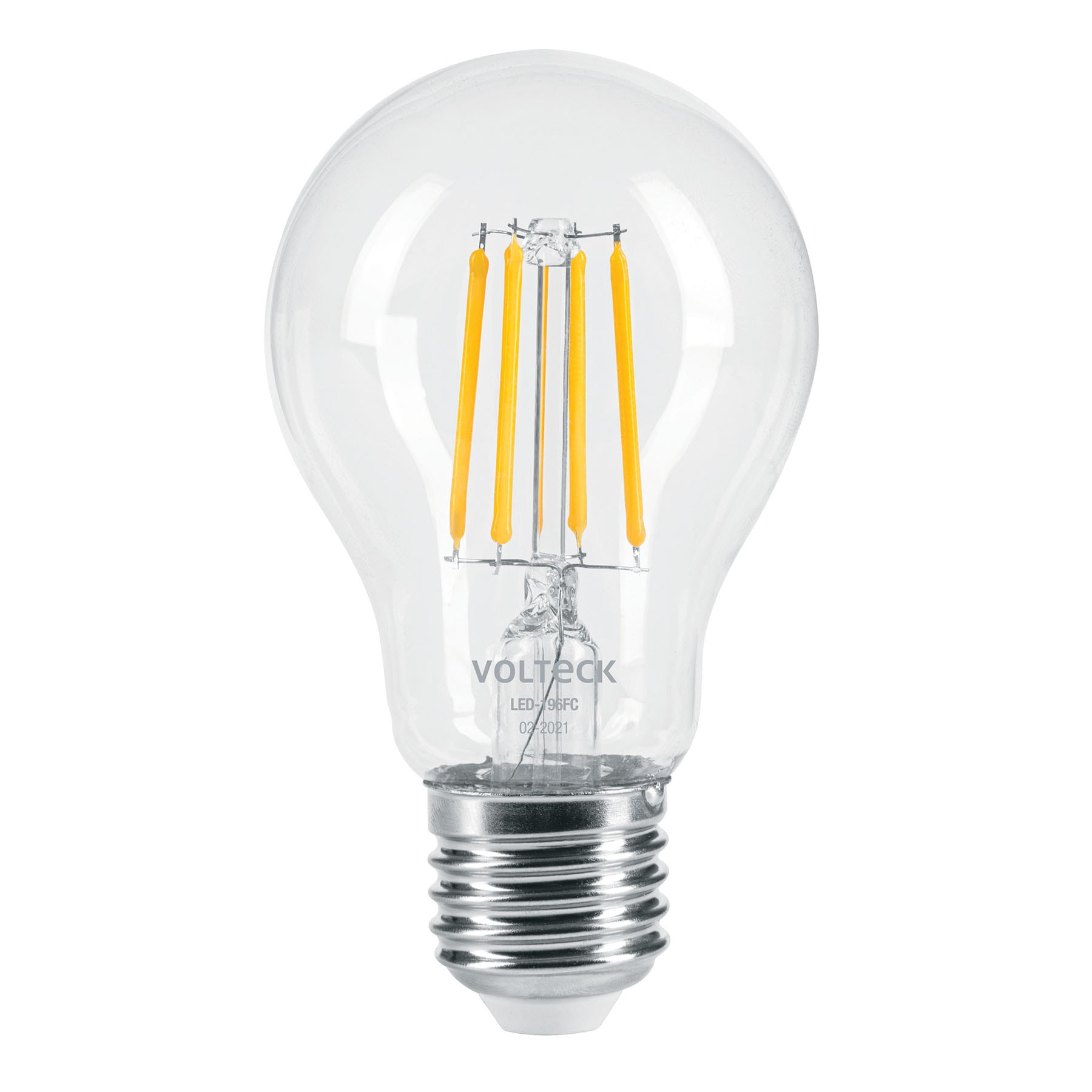 Foco LED filamento 6 W, A19, 2700K luz ambar, E26, VOLTECK
