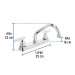 Mezcladora 8" fregadero cromo, cuello corto, cono, BASIC