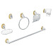 Juego de 6 accesorios para baño, cromo-oro, FOSET AQUA