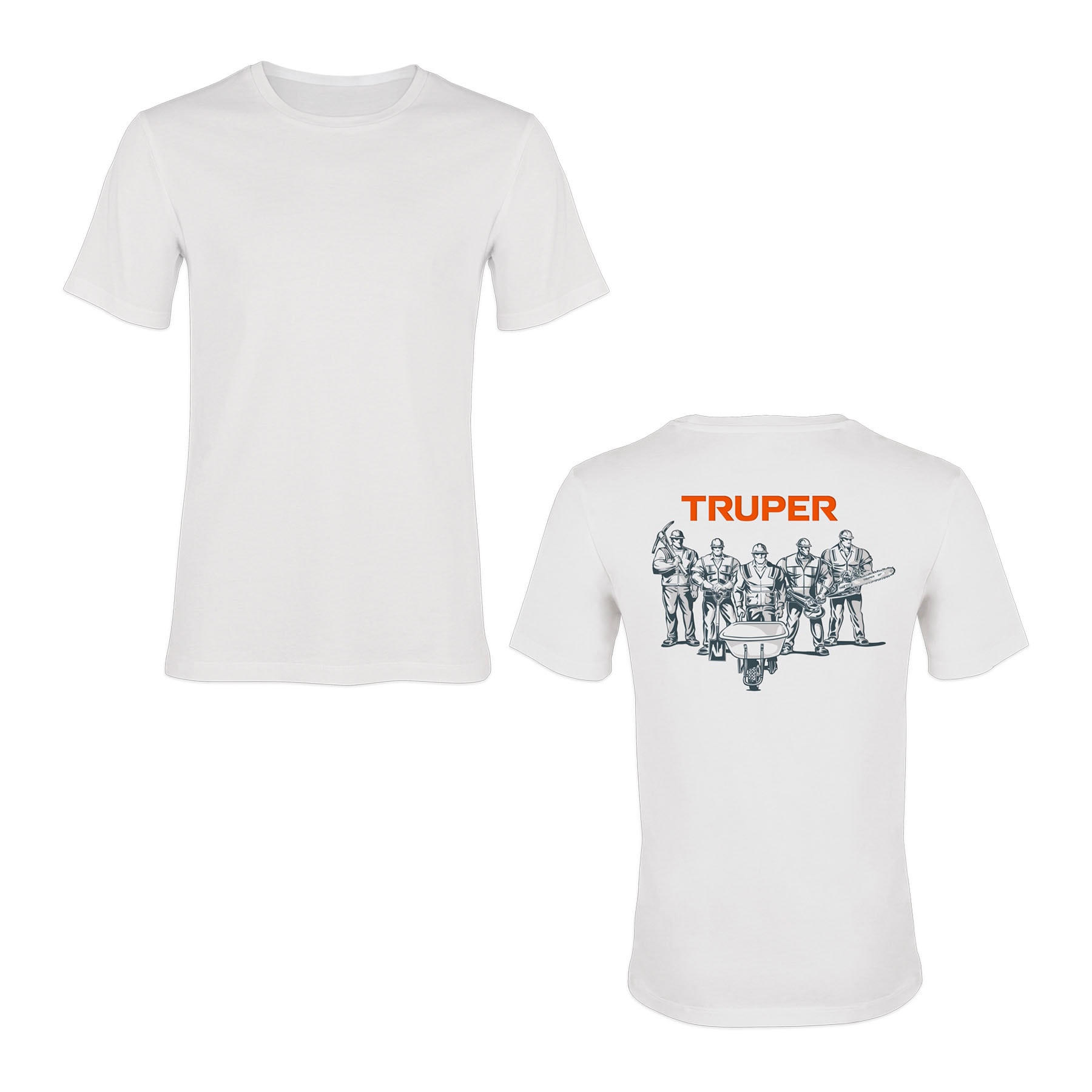 Playera cuello redondo para hombre, blanca, M, TRUPER