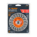Carda circular 4" alambre trenzado, eje 5/8"-11, TRUPER