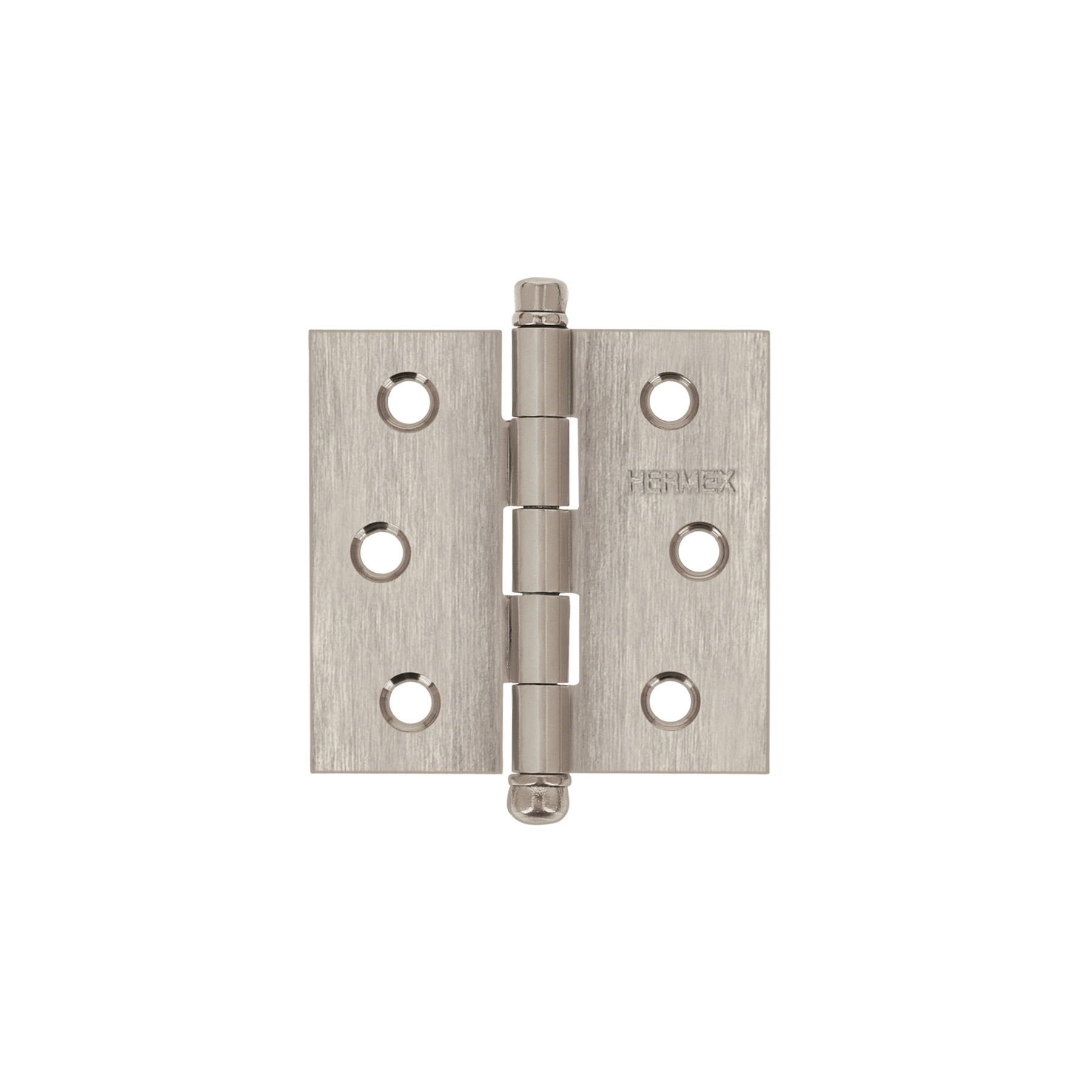 Bisagra cuadrada 2-1/2" acero inox, cabeza redonda, HERMEX