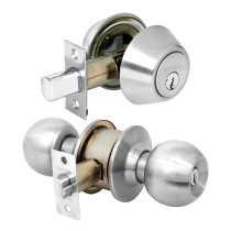 Combo cerraduras, llave-llave, cromo, HERMEX BASIC