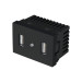 Toma con 2 puertos USB negro de 1.5 módulos, línea Lisboa