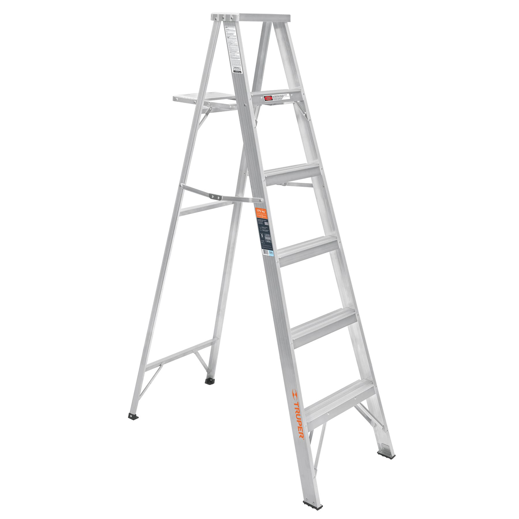 Escalera de tijera 100% aluminio tipo ll 5 peldaños, TRUPER