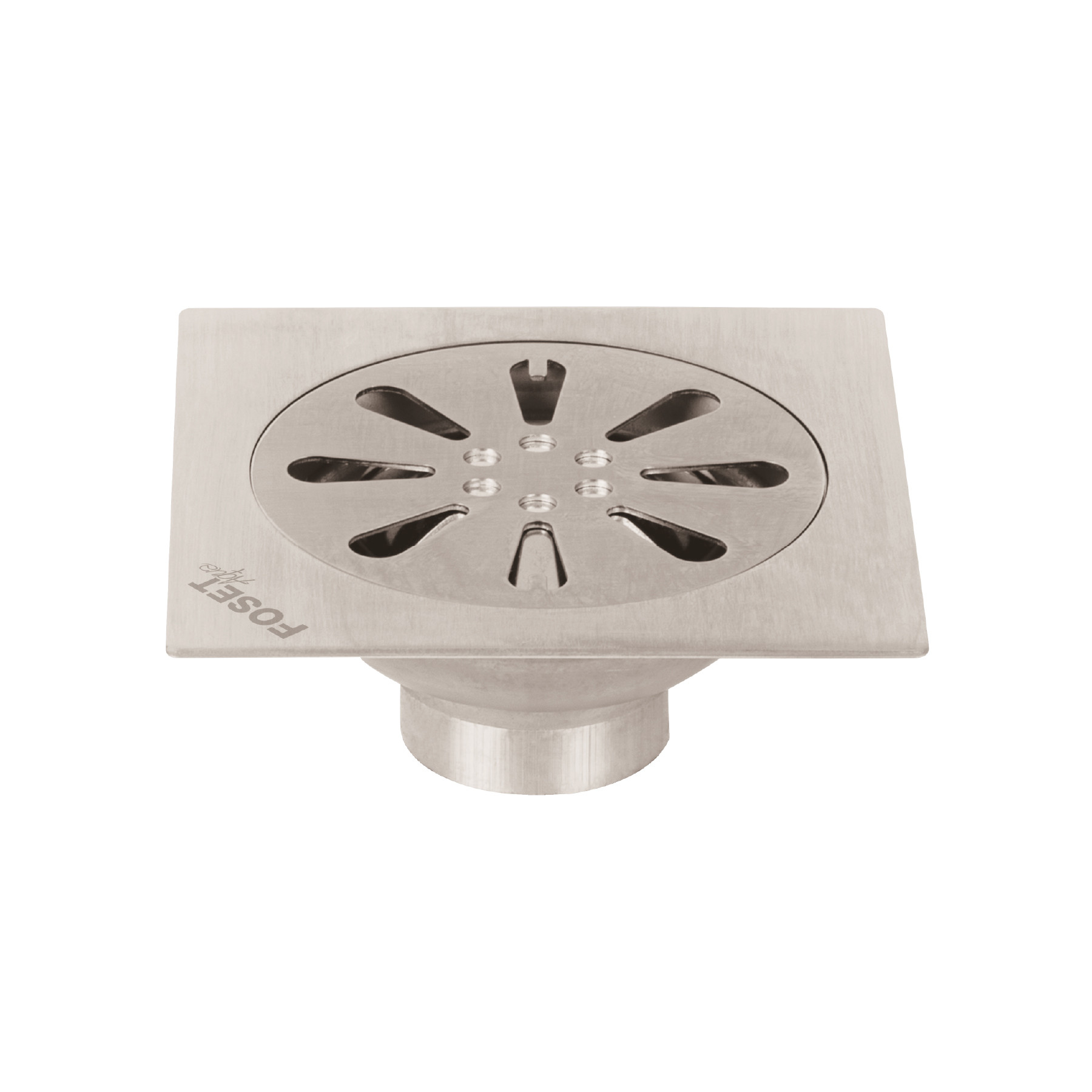 Resumidero cuadrado 4" x 4", acero inoxidable, gota, AQUA