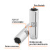 Dado largo de 5/8", 6 puntas, cuadro 1/2", TRUPER