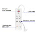 Multicontacto 6 entradas, 2 USB A + 2 USB C, blanco, VOLTECK