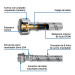Manguera para boiler, acero inox. 1/2"H x 3/4"M, 80 cm