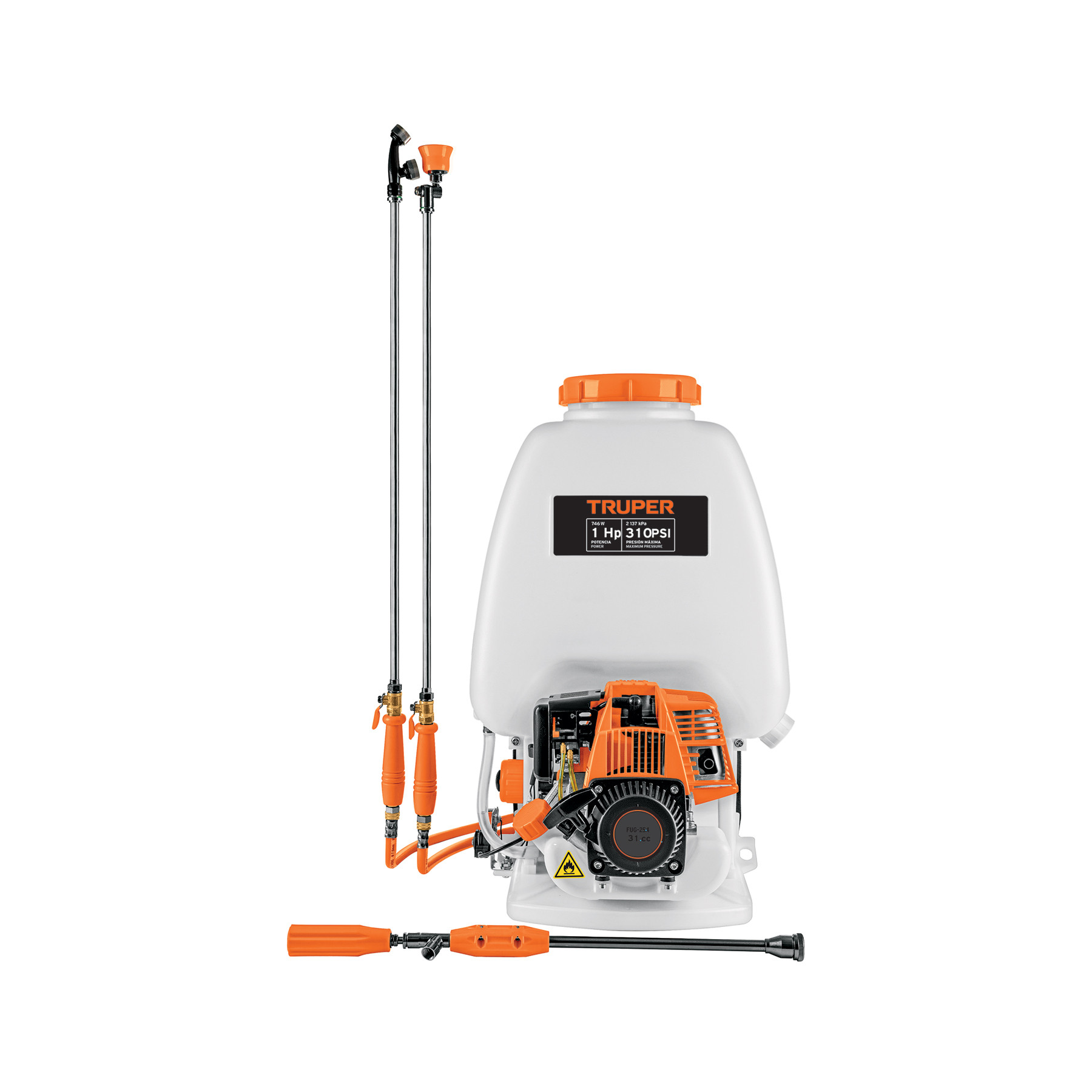 Fumigador de 25 L con motor a gasolina de 4 tiempos, TRUPER