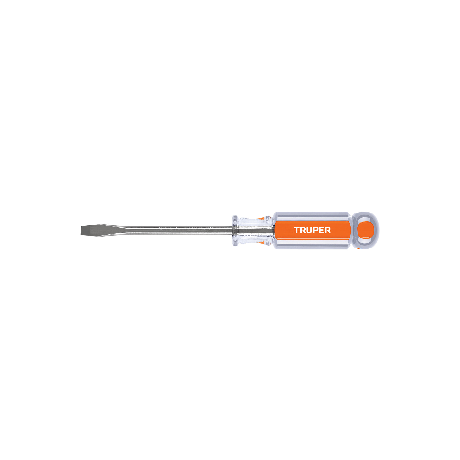 Desarmador plano 1/4" x 4" mango de acetato, TRUPER