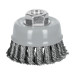 Carda copa 3" alambre trenzado grueso, Multi-rosca, TRUPER