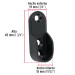Brida negra para tubo ovalado de closet, HERMEX