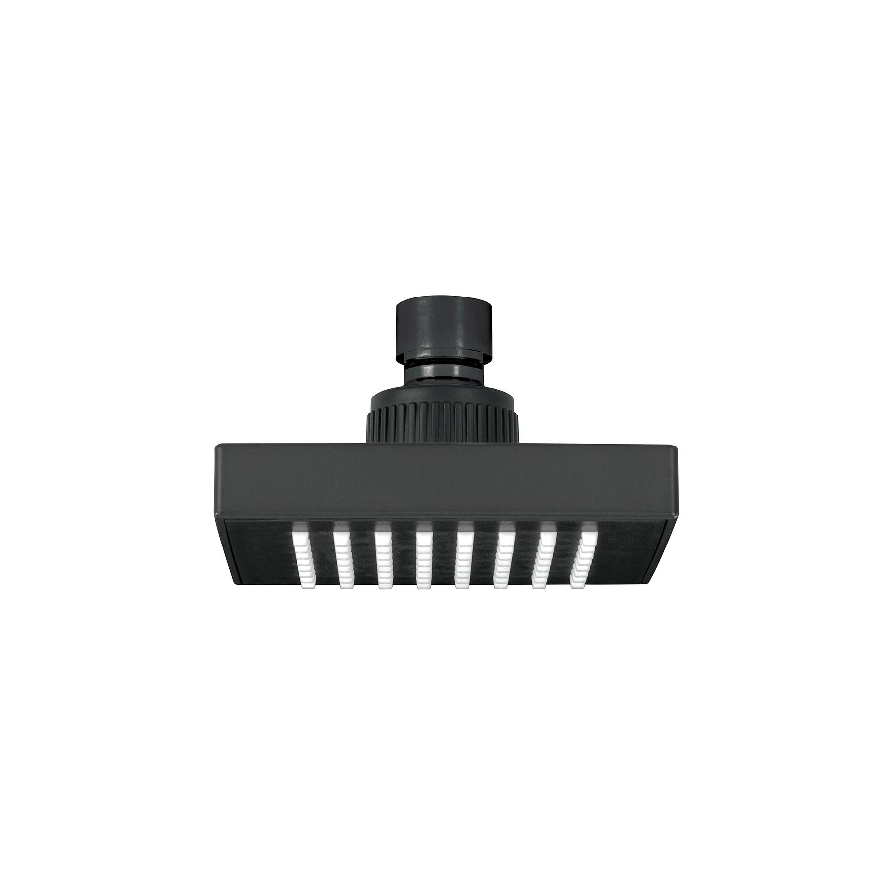 Regadera cuadrada 4", ABS, sin brazo, negro, AQUA