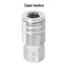 Cople rápido de acero, hembra, cuerda 1/4" NPT, PRETUL