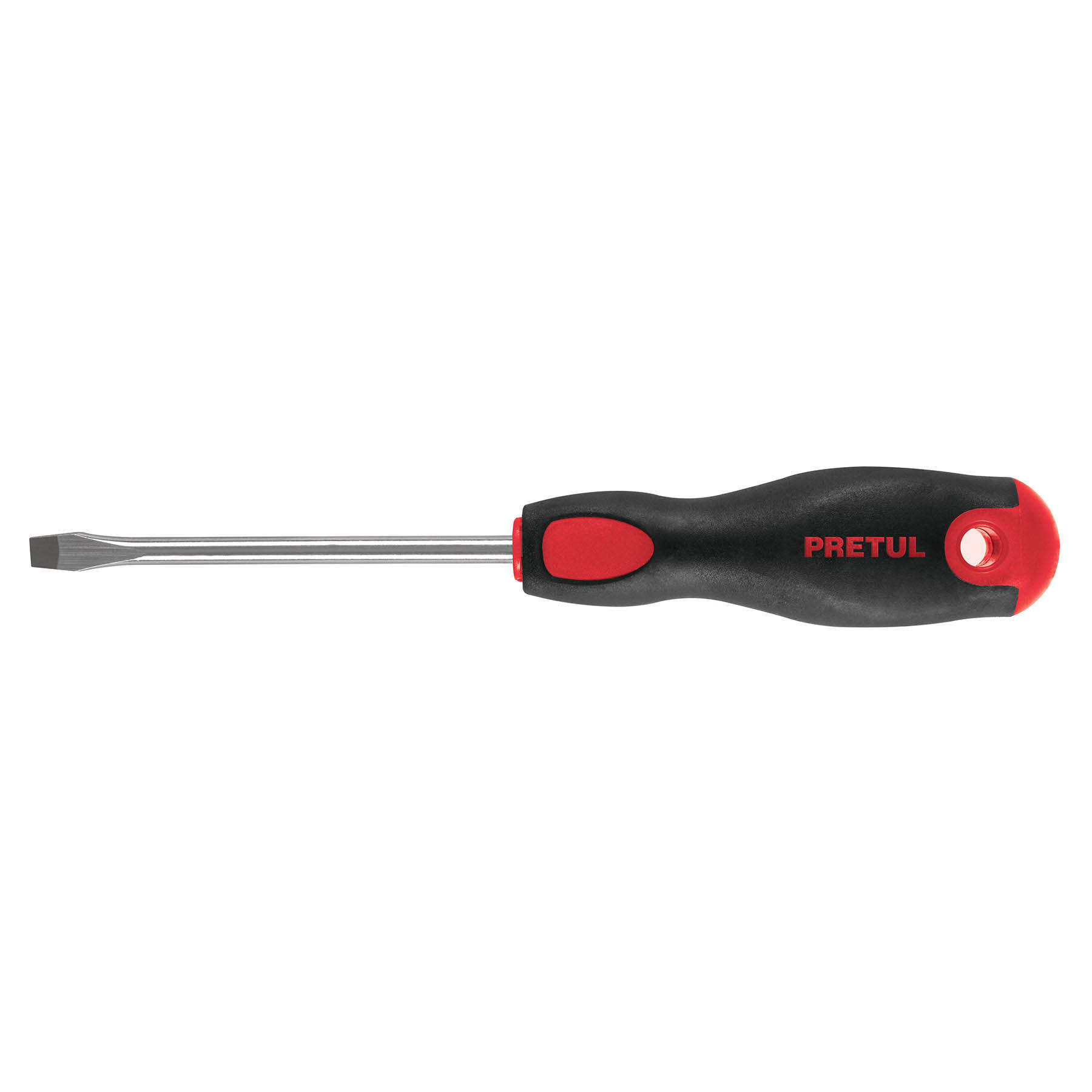 Desarmador plano 1/4" x 4"mango Comfort Grip, PRETUL