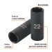 Dado largo impacto de 22 mm, 6 puntas, cuadro 1/2", TRUPER