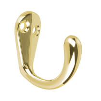 Gancho sencillo tipo perchero, 4 cm, latón brillante, HERMEX