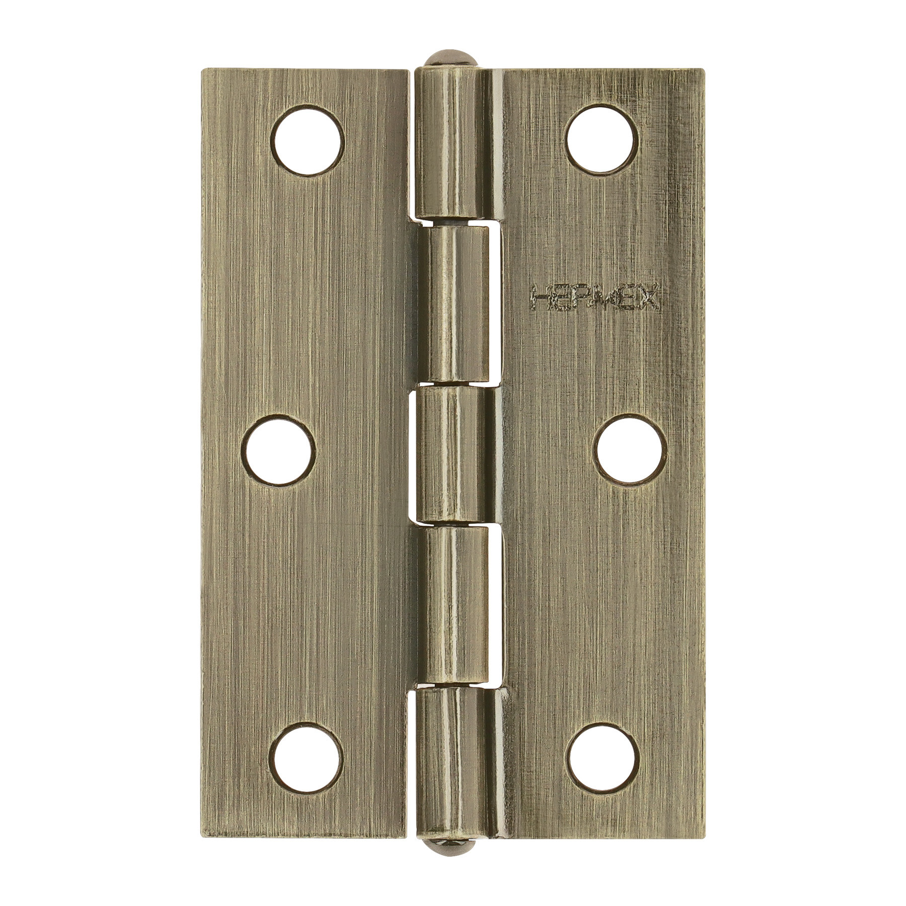 Bisagra rectangular 2-1/2 x 1-5/8", latón antiguo, HERMEX