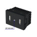 Toma con 2 puertos USB negro de 1.5 módulos, línea Lisboa