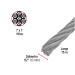 Metro de cable rígido 1/2" de acero 7x7 hilos, 75 m, FIERO