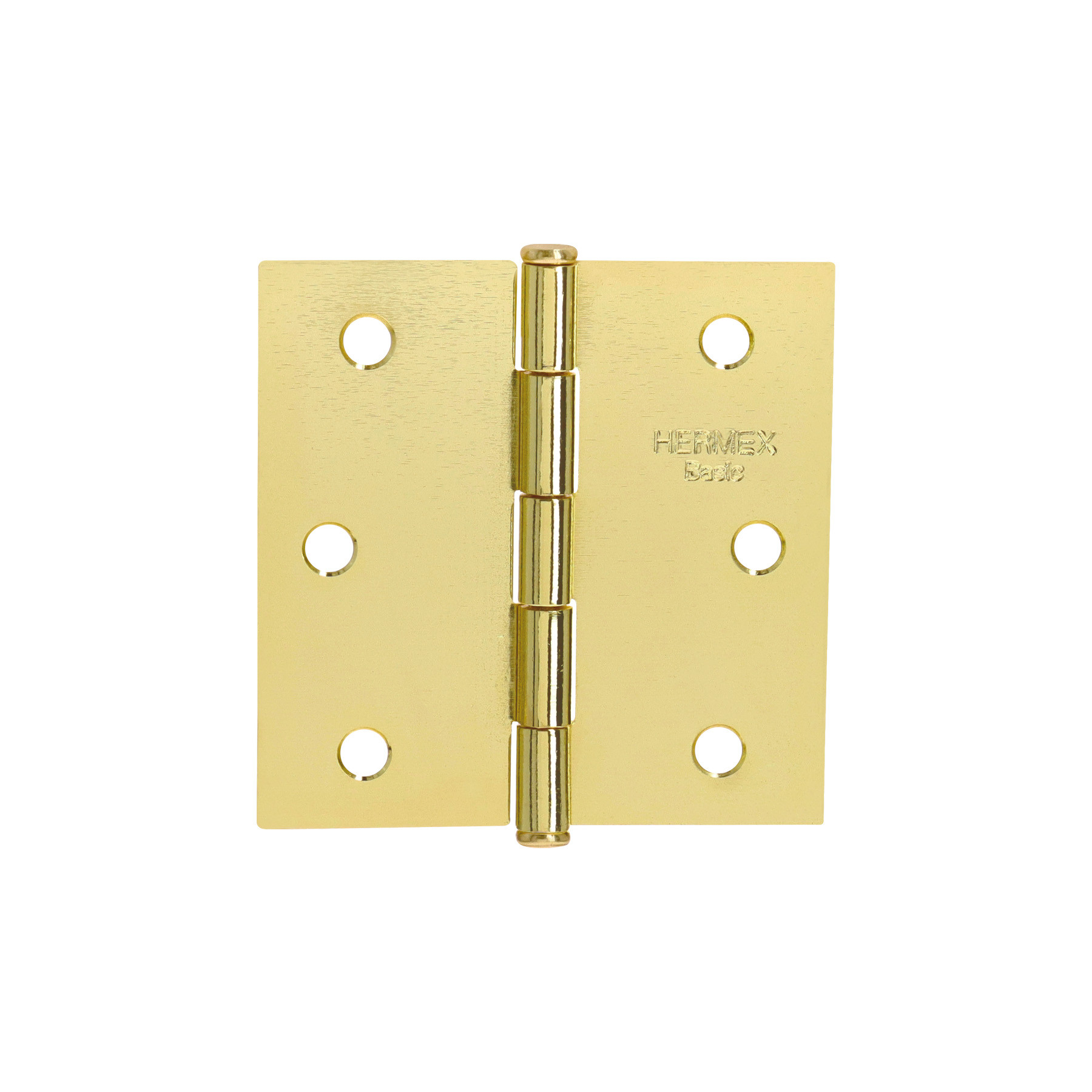 Bisagra cuadrada 2-1/2",latonado, cabeza plana, HERMEX BASIC