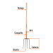 Bieldo para paja, 4 dientes, mango largo 48", TRUPER