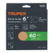 Paquete con 5 discos de lija 6" grano 60, ciegos, TRUPER
