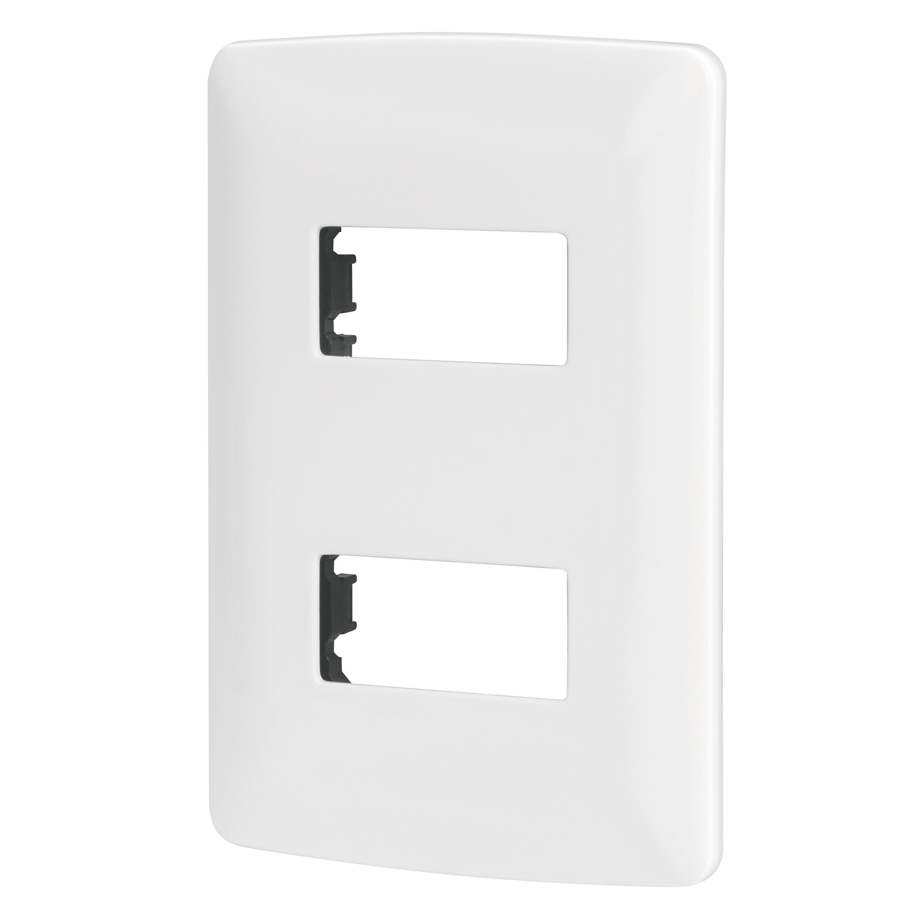 Placa de 2 módulos, blanca, Línea Italiana, VOLTECK