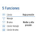 Regadera 3-1/4", 5 funciones, brazo y chapetón, FOSET AQUA