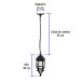 Arbotante tipo farol tradicional colgante p/exterior, negro