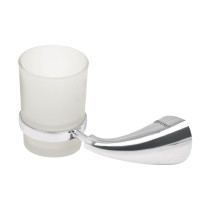 Portavaso cepillero metálico con vaso de vidrio, FOSET AERO
