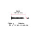 100pijas 8x1-1/4"cabeza plana phillips multiusos cuerda fina