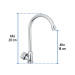 Llave individual fregadero,ABS,cuello curvo,hexagonal, BASIC