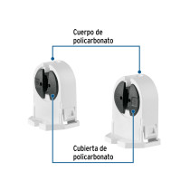 Bolsa 2 pz portalámparas p/tubo LED y fluorescente, base G5